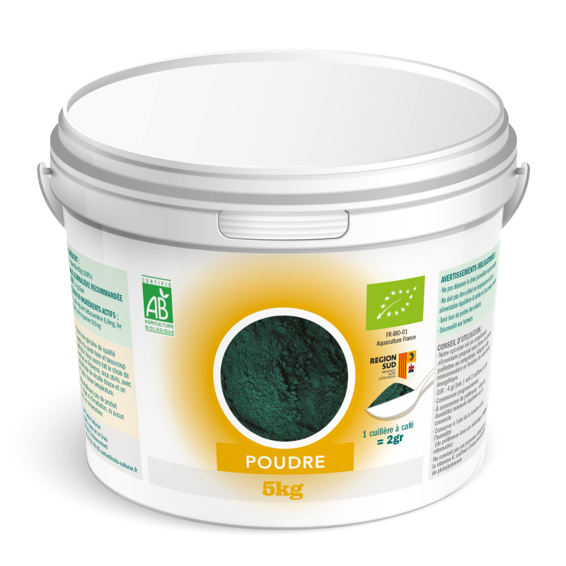 Aperçu packaging poudre de Spiruline Solis 5kg en vrac