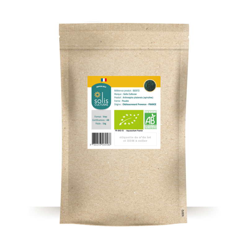 Aperçu packaging Poudre Spiruline Solis 1kg en vrac