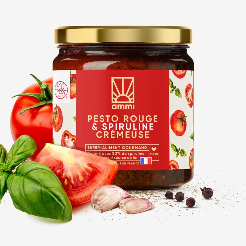 Pesto rouge et spiruline Solis crémeuse